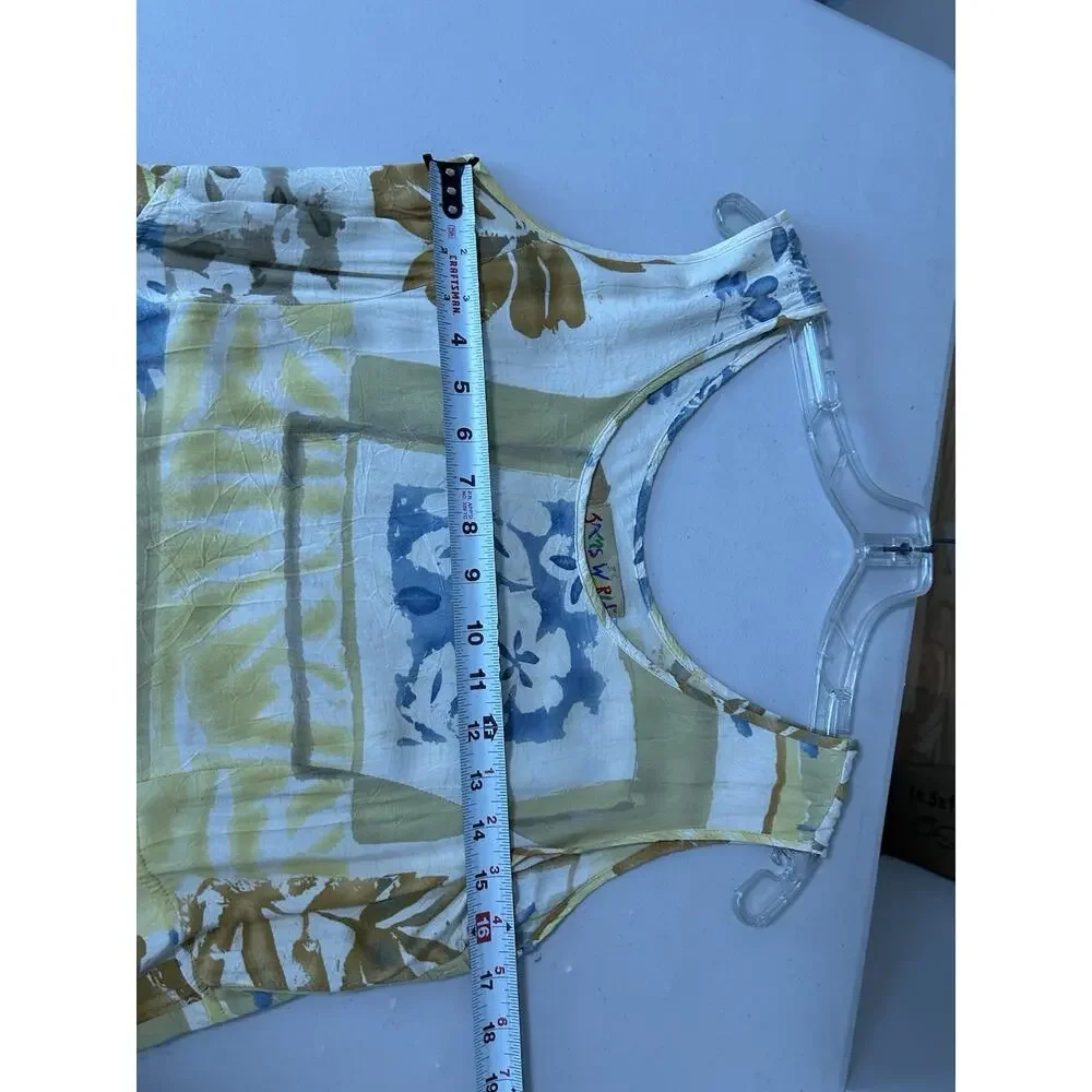 Jams World Vintage Empire waist Midi Dress Size S Yellow Hawaiian Floral - Picture 8 of 10